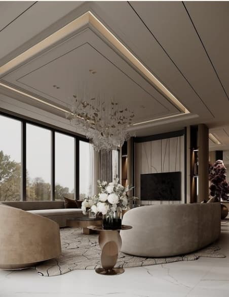 Bedroom false ceiling design, Soft layered drop