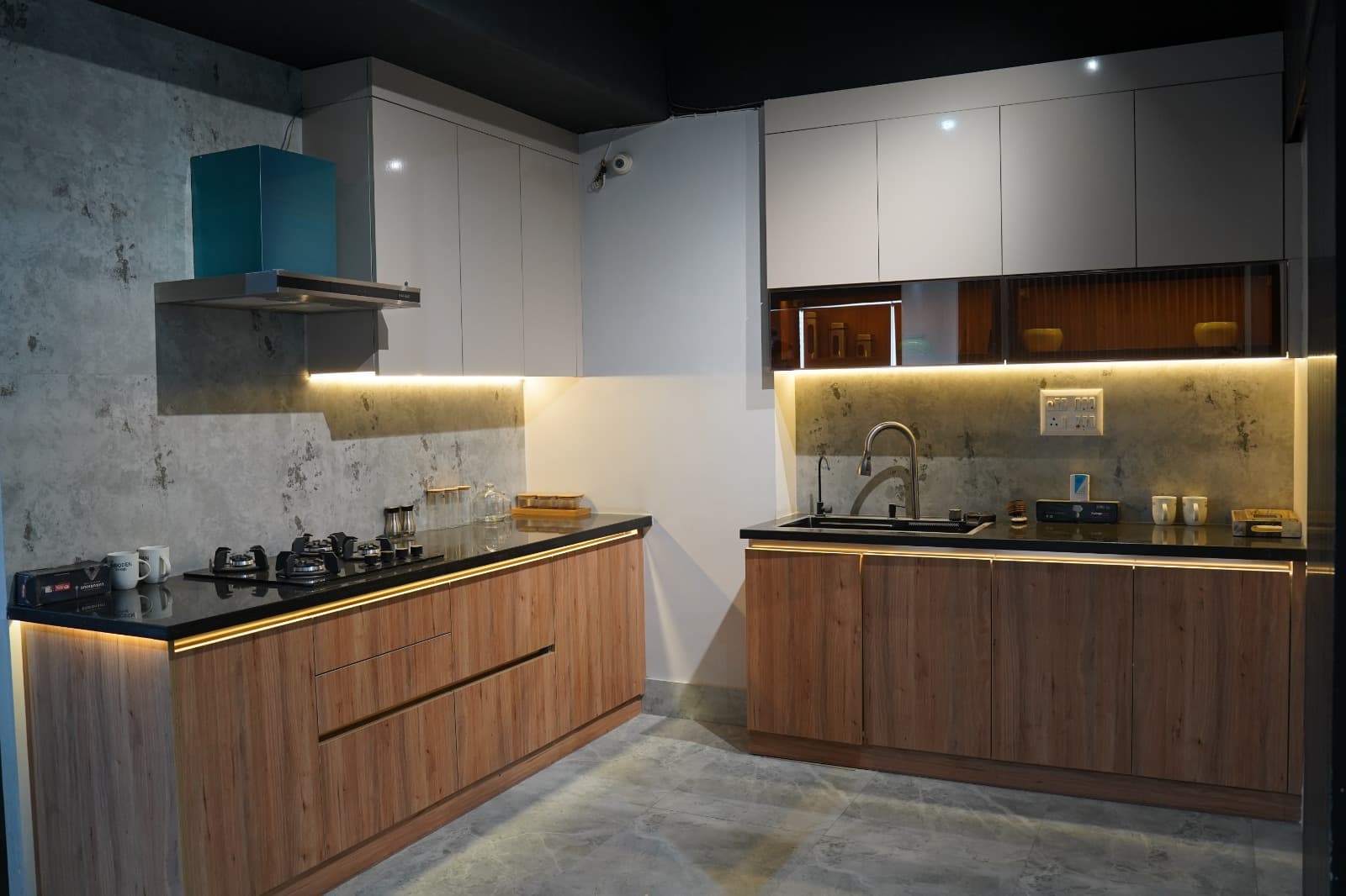 Bedroom setting with wardrobe and study furniture