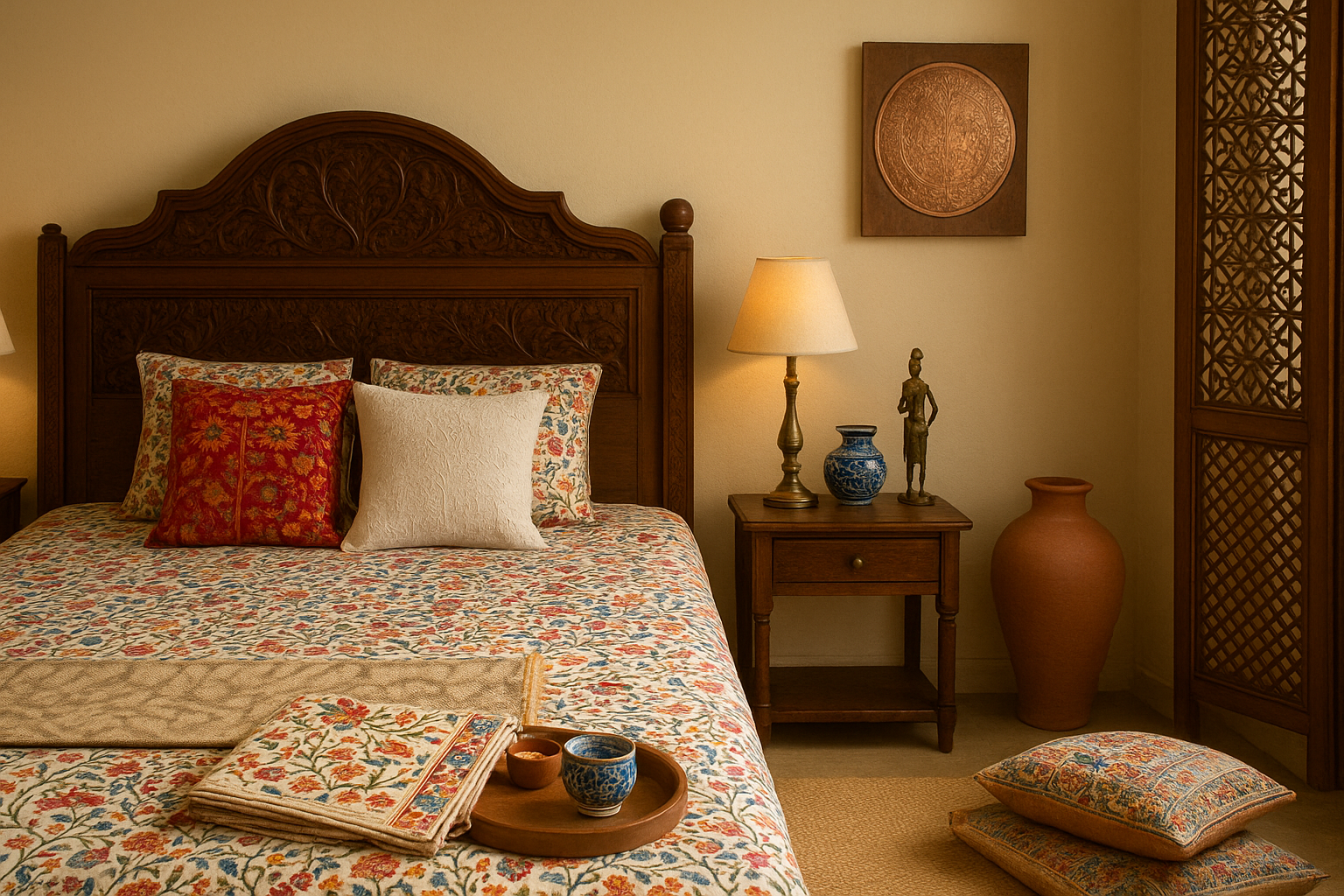 Showcasing Indian Craft in Stylish Bedroom Interior Design